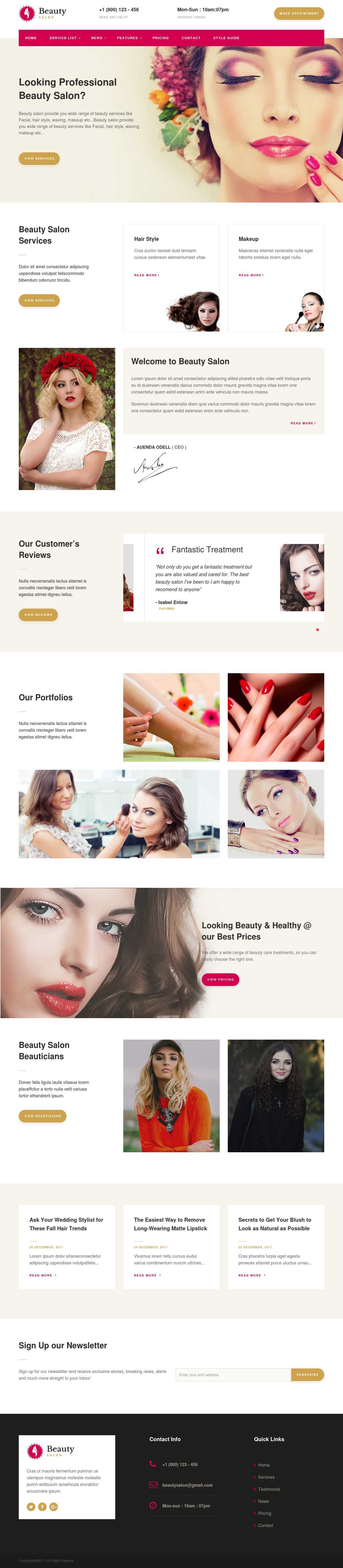 Hair and Beauty Salon | Gorgeous Themes