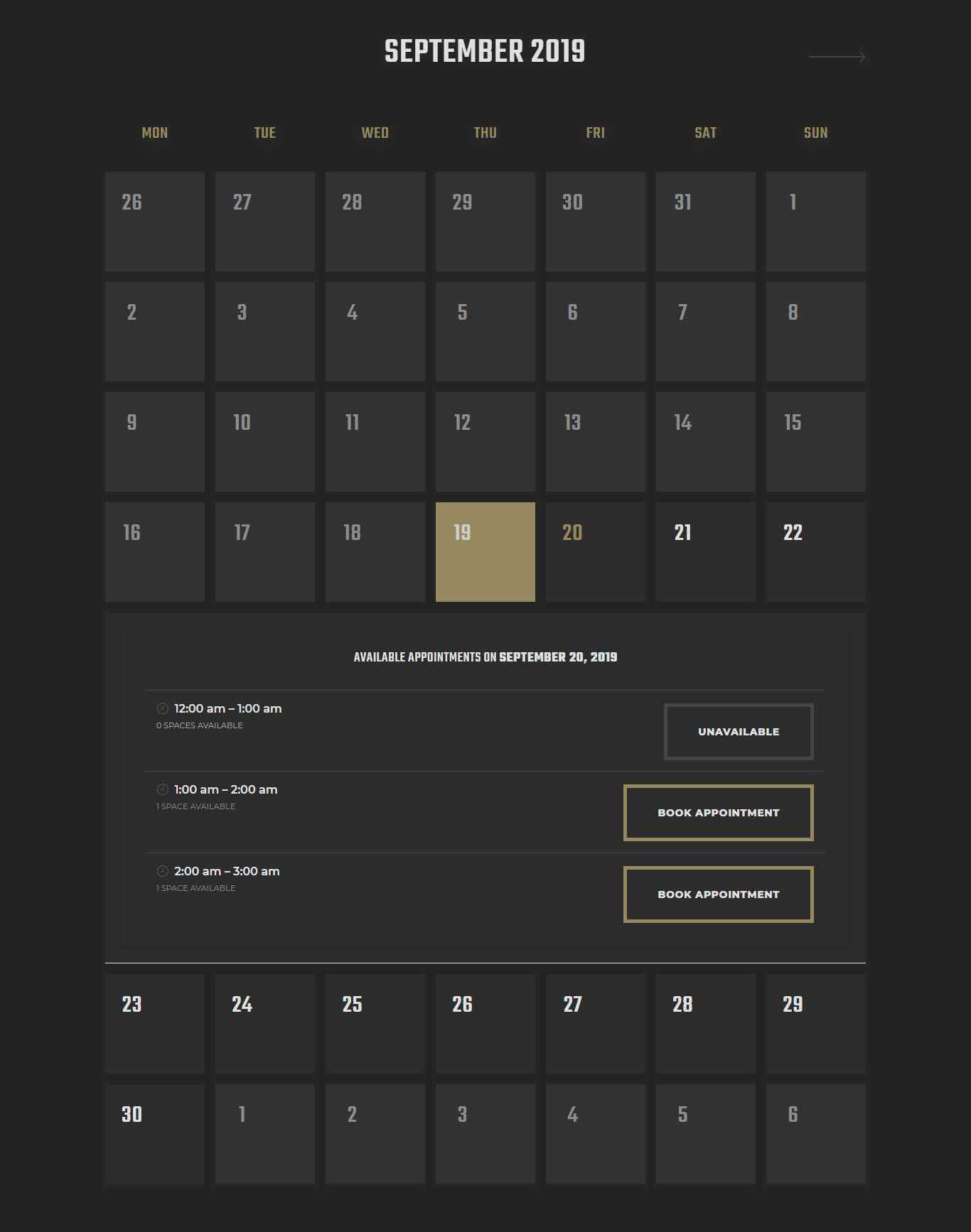 Beauty Salon Appointment Calender | Webmaken | +32 487 20 44 24