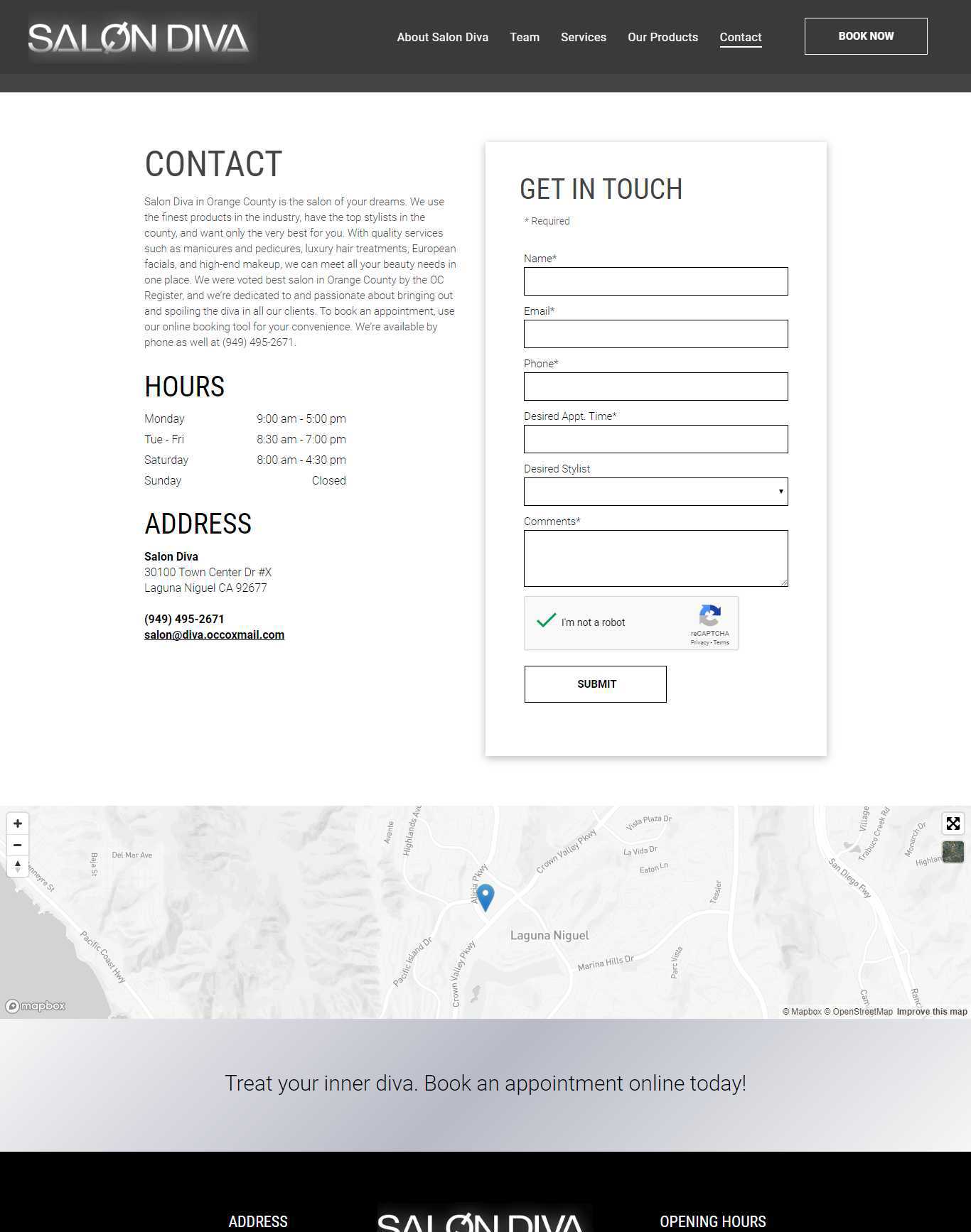 Beauty Salon Appointment Calender | Webmaken | +32 487 20 44 24